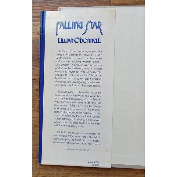 Falling Star by Lillian O'Donnell 1979 Hardcover Book Club Edition - Picture 3 of 5
